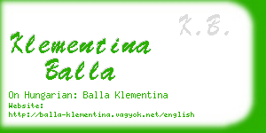 klementina balla business card